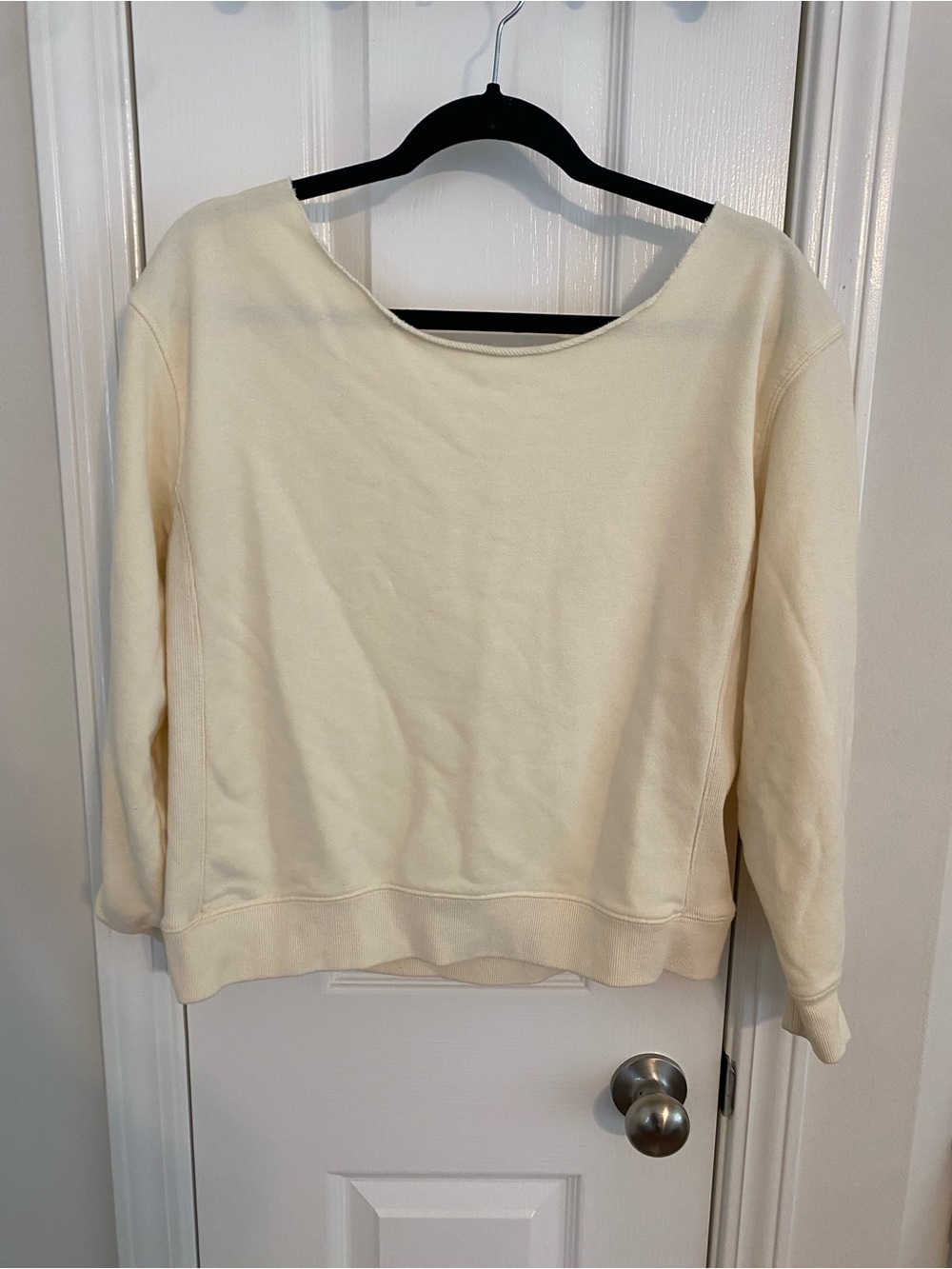 Relaxed Cream Scoopneck Sweater